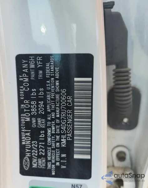 2024 Hyundai Elantra Sel z USA, uszkodzony, nr VIN KMHLS4DG7RU700606